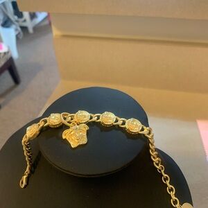 Gold Medusa Charm Bracelet